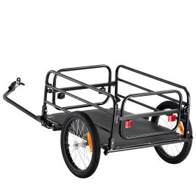 Bike Cargo Trailer, 160 lbs Load Capacity, Heavy-Duty Bicycle Wagon Cart, Foldable Compact Storage & Quick Release with Universal Hitch, 16" Whee