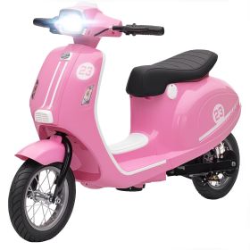 24V Kids Motorcycle with 3-Speed, Electric Motorcycle with Rear Suspension and LED Lights for 8-12 Years Old, Pink